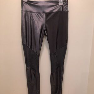 Forever 21 faux leather mesh cutout leggings